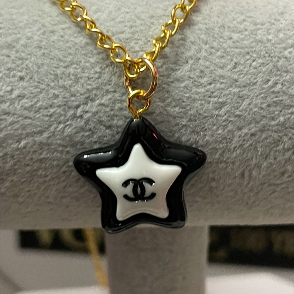 CC Black and White Star Pendant on chain
